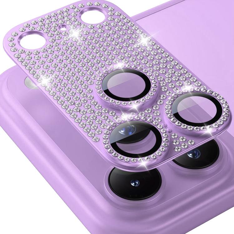iPhone 17 Pro Max Full Diamond Metal Camera Lens Protector Purple