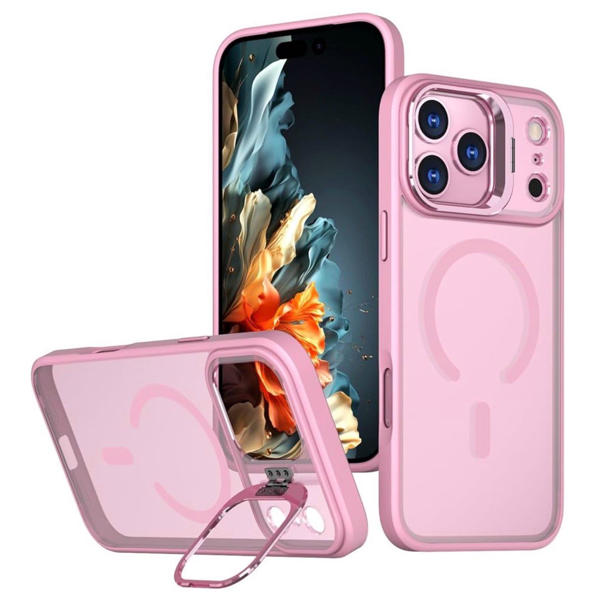 iPhone 17 Pro Max Matte Magnetic Case With Camera Kickstand
