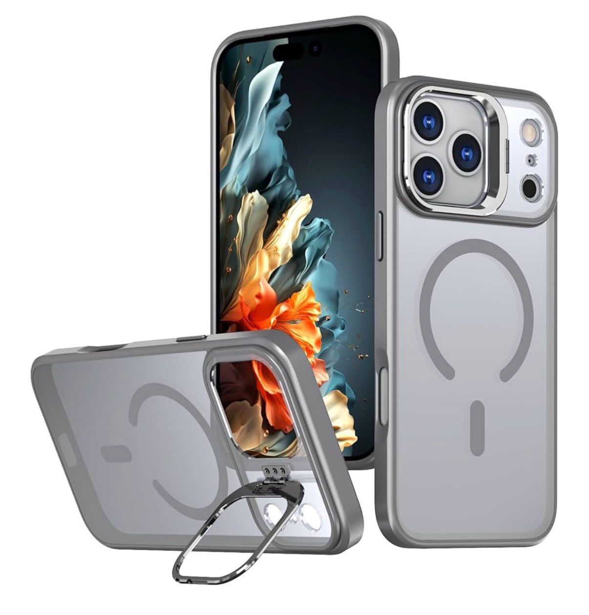 iPhone 17 Pro Max Matte Magnetic Case With Camera Kickstand